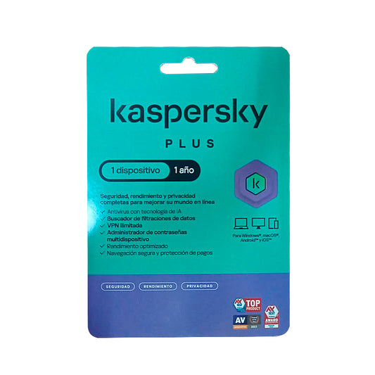 KASPERSKY PLUS para 1 PC, Suscripción de 1 Año, Licencia digital